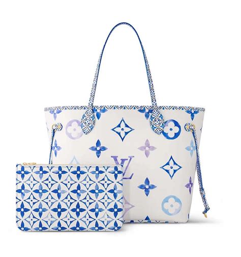 louis vuitton neverfull blue and white|louis vuitton neverfull original.